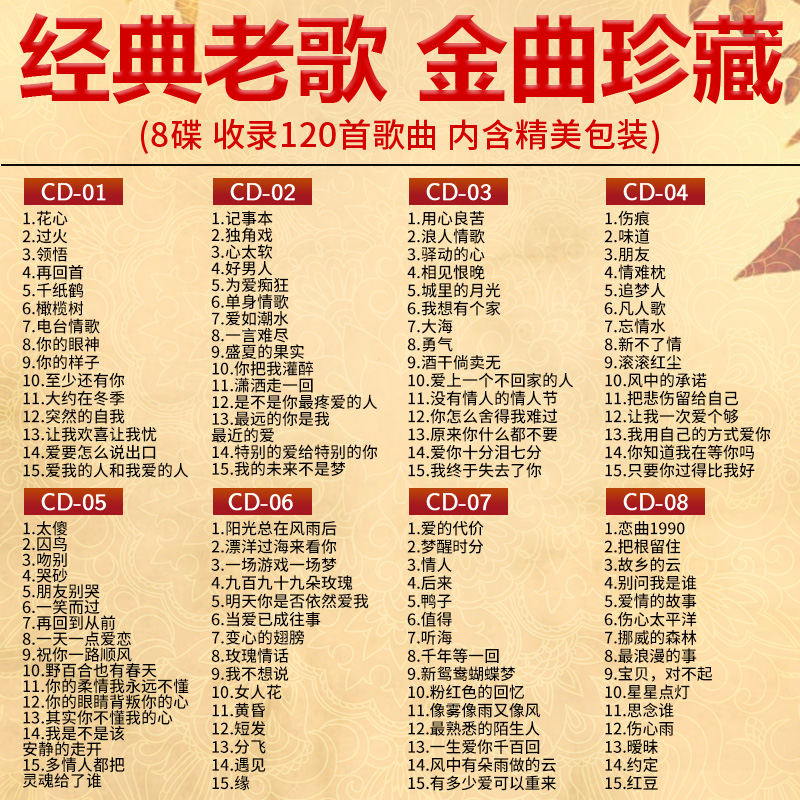 汽车载cd碟片经典老歌怀旧歌曲正版歌碟无损音乐光盘唱片车用光碟 - 封面