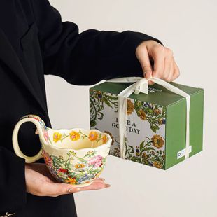 复古杯子送女生生日礼物伴手礼品伴娘马克杯水杯礼盒套装开业活动