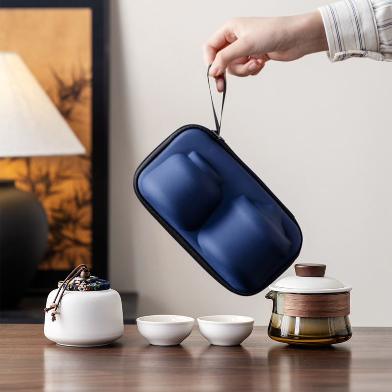 旅行茶具套装便携防烫手抓玻璃茶壶快客杯功夫伴手礼商务礼品