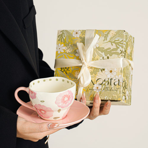 咖啡杯碟套装高级感陶瓷杯子下午茶拿铁杯茶杯伴手礼精致实用水杯