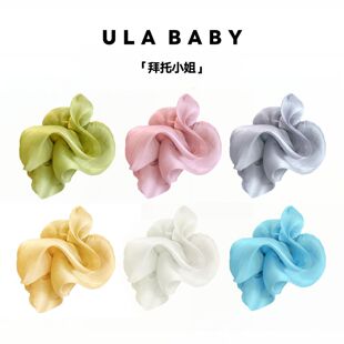 喜儿ula 少女精致大肠褶皱香蕉夹 1「拜托小姐」亮纱时尚