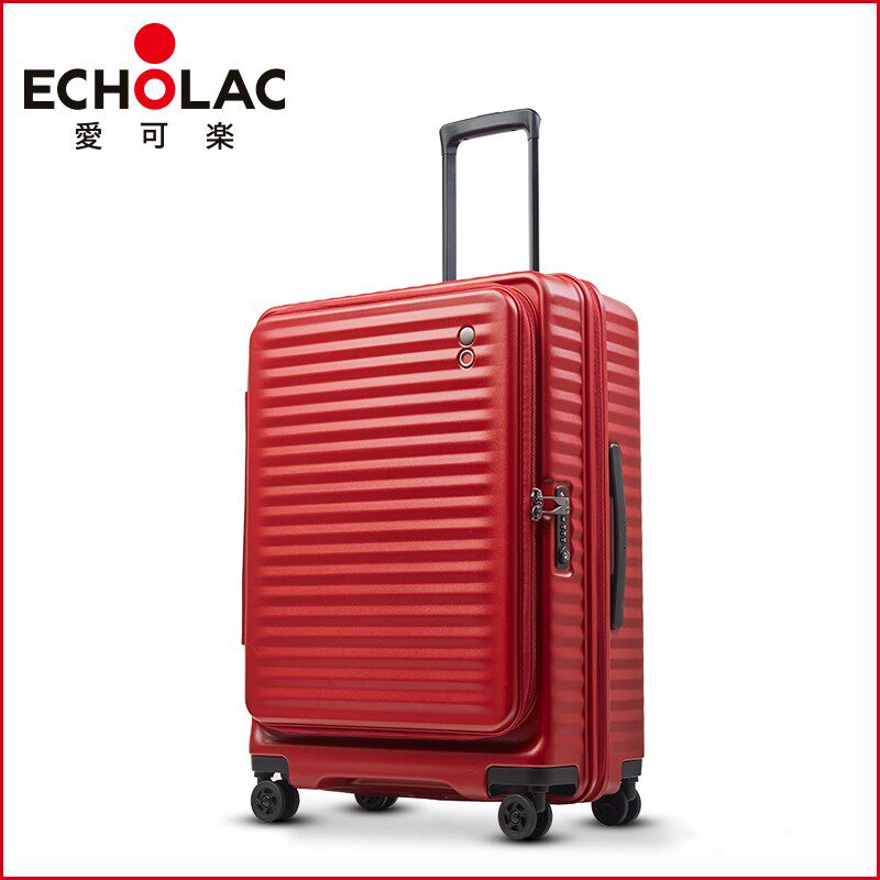 Echolac爱可乐2019新款前开盖拉杆箱女万向轮行李箱扩展层旅行箱
