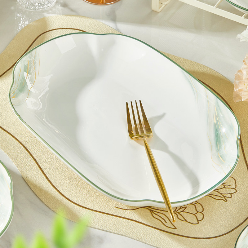 陶瓷鱼盘2025新款家用小清新好看的高级蒸鱼盘烤鱼大号装长方鱼盘,餐饮具,盘,淘宝优惠券,粉丝福利购,淘宝优惠卷