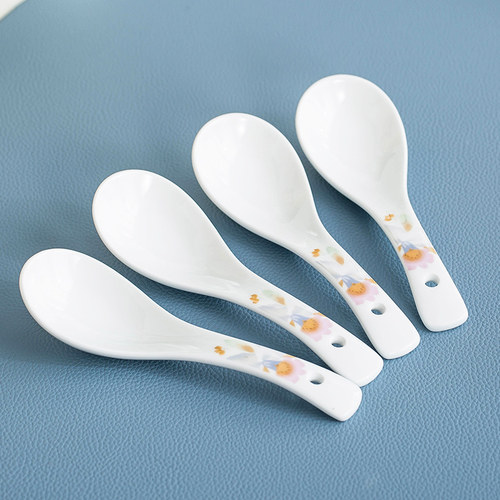 小汤陶瓷家用饭勺调羹汤匙喝粥