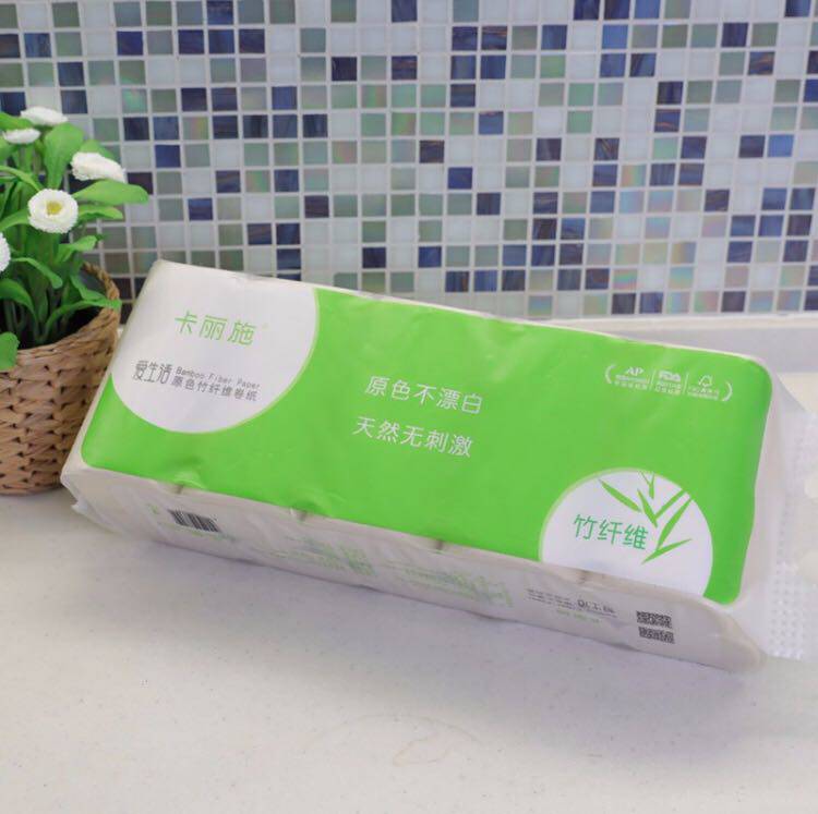 原色实心卷纸10卷/提1400g绿叶