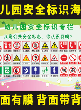 幼儿园安全宣传栏文化海报墙贴