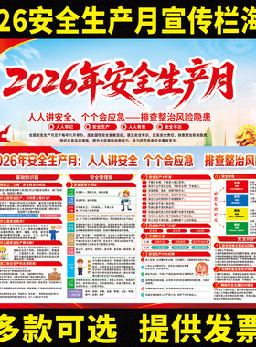 安全生产月宣传栏海报