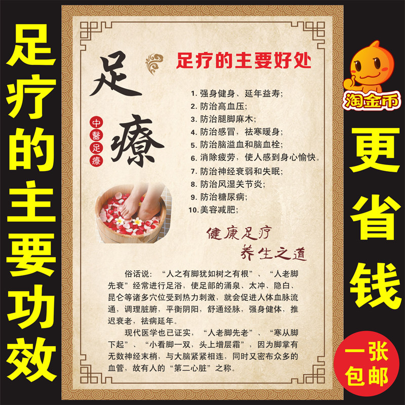 人体足底脚底穴位图反射区按摩养生馆海报图大挂图宣传画足疗好处