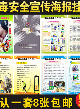 禁毒日宣传海报 校园法制教育墙贴 毒品危害科普宣传展板宣教挂图
