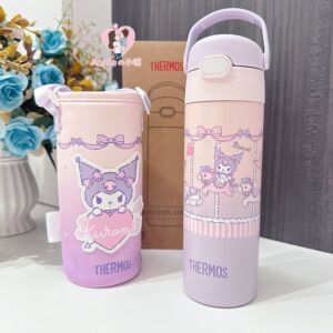 膳魔师库洛米大耳狗保温杯316L不锈钢儿童吸管杯大容量水杯高颜值