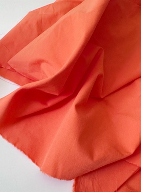 全棉橙色60支高密府绸 优质布料 面料 衬衣裙子