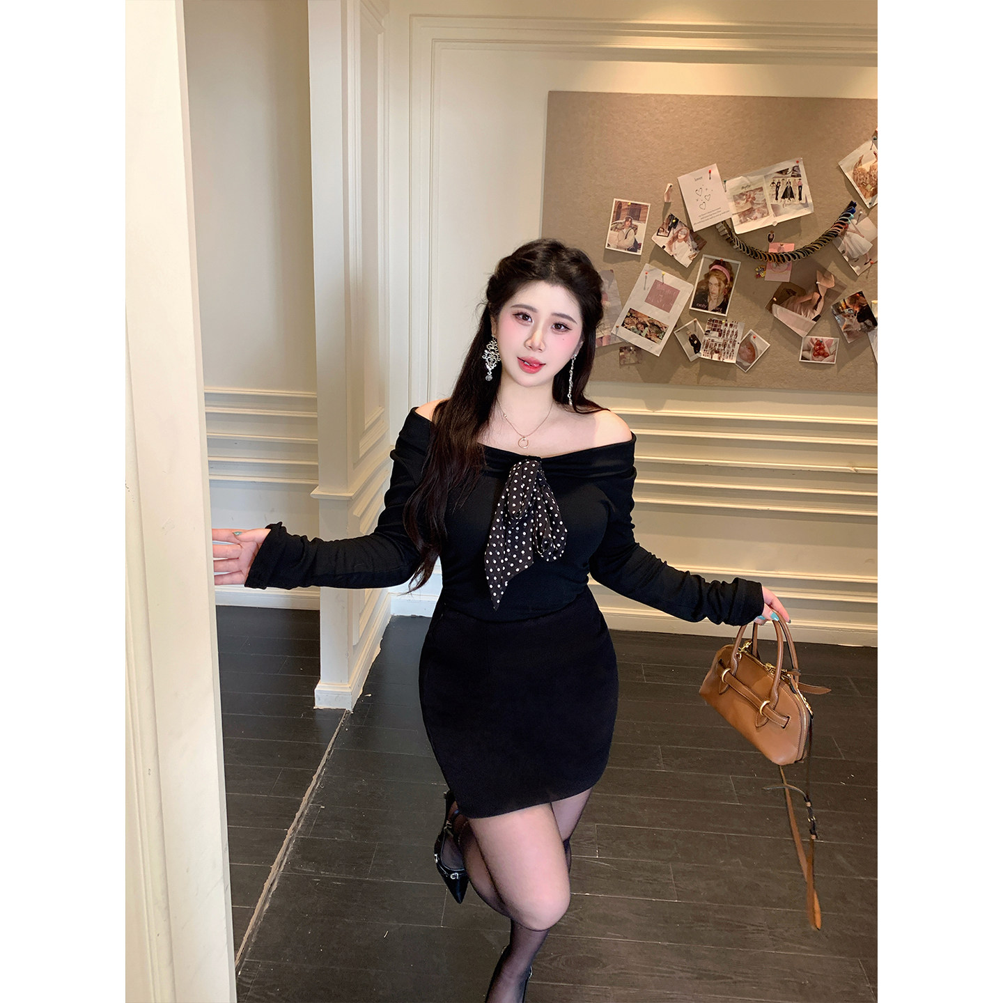 Babes【百搭冷调】大码百搭高腰显瘦毛呢厚款带安全裤包臀半身裙,女装/女士精品,大码半身裙,淘宝优惠券,粉丝福利购,淘宝优惠卷