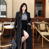 旧时深秋 欧美风大码 时尚 Bbabes 百搭休闲微胖修身 宽松大衣外套