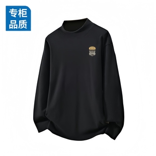 2025百搭日常230g德绒打底衫 半高领秋衣男加厚上衣白色 内搭秋冬装