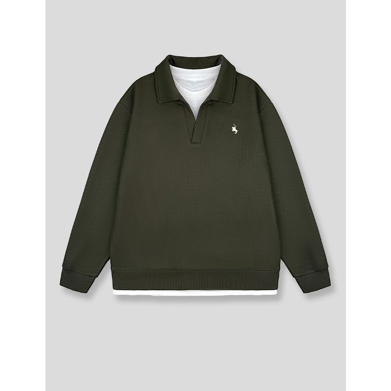 T596 黑色/灰色/绿色 原版质量华夫格250克 M-3XL P25