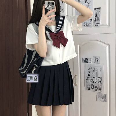 白黑三本JK制服裙基础款正品水手服日系学院风套装短袖中间服女