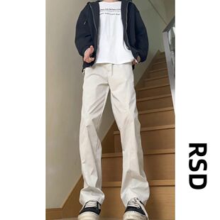 斜切冲锋裤子男冬季2025新款直筒美式高街登山秋冬潮流休闲裤