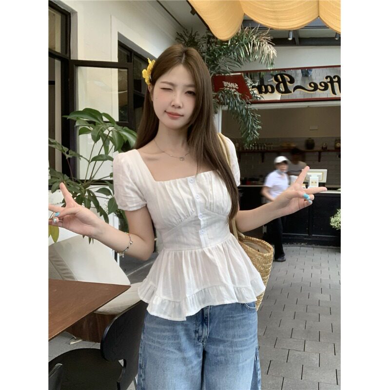 月朵依大码女装夏季短袖衬衫上衣图片