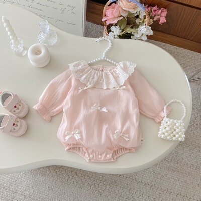 婴儿春秋衣服连体衣公主长袖包屁