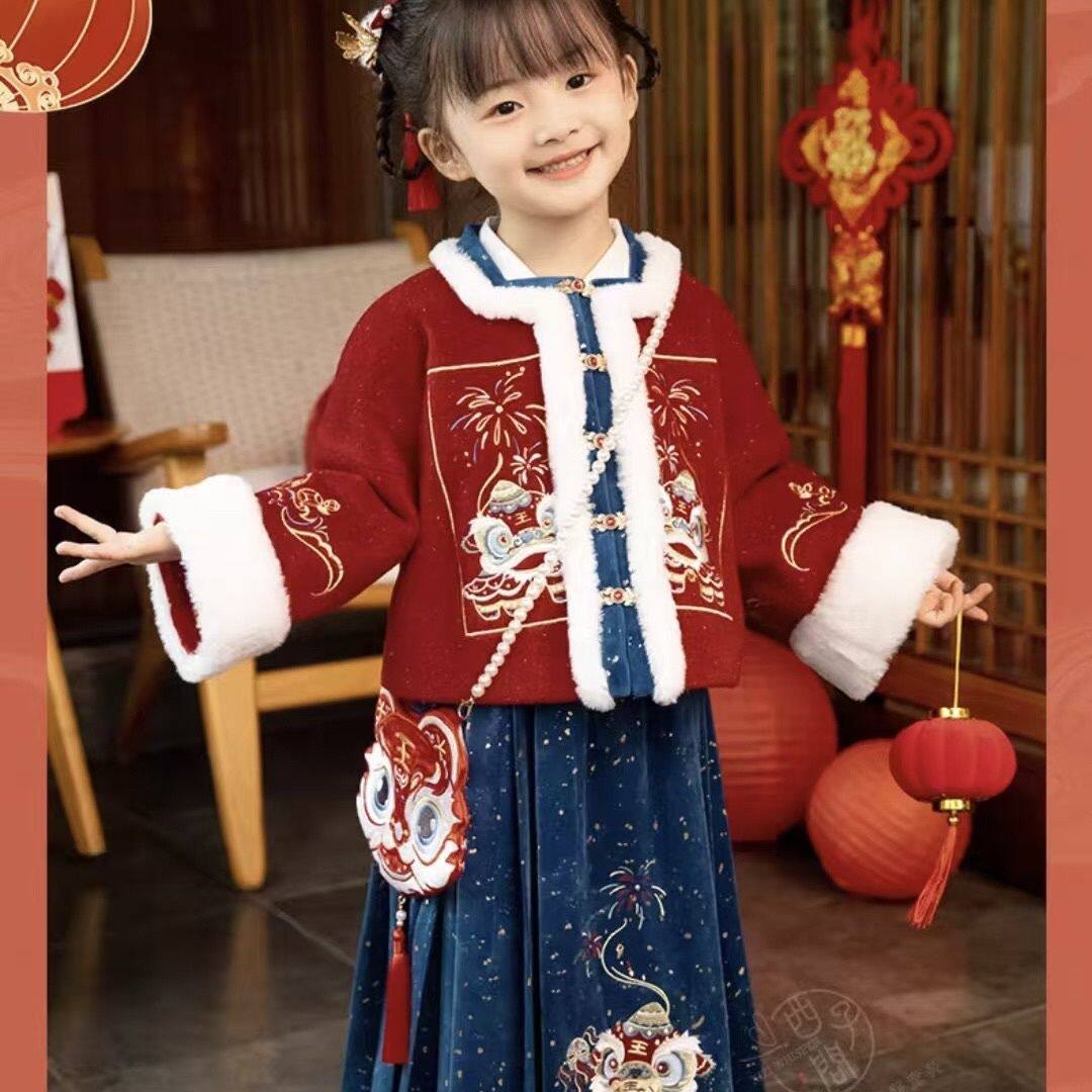 汉服女童拜年服唐装儿童过年喜庆汉服