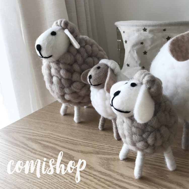 北欧风格毛线绵羊桌面层板装饰