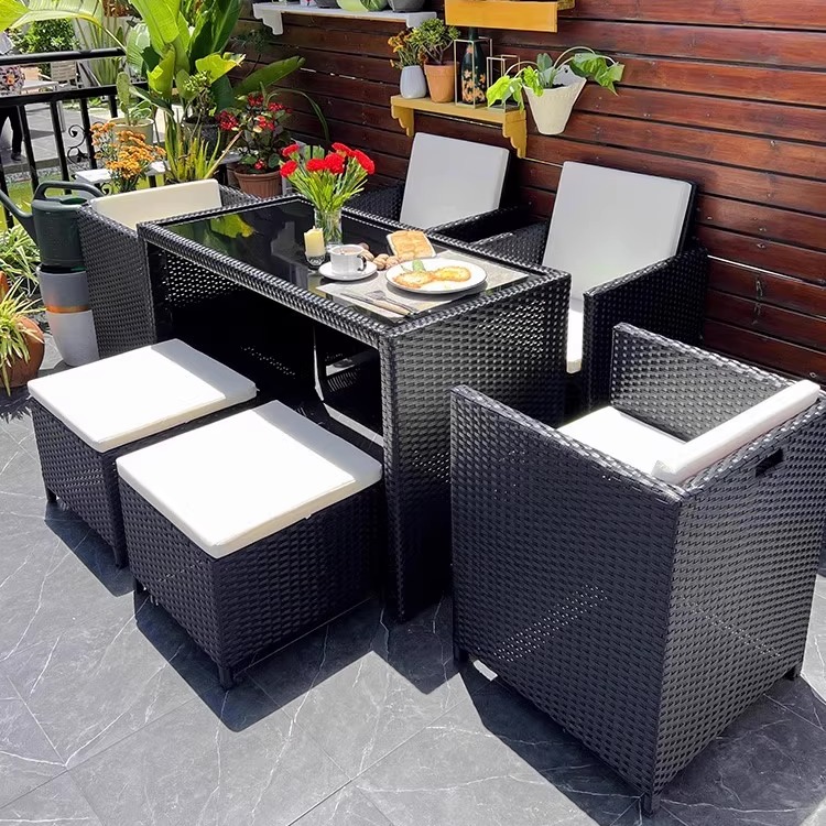 防水桌椅维娜轩仿藤户外收纳简约