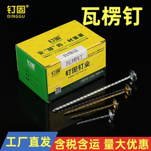 钉固国标石棉瓦钉大冒瓦楞钉大头钉彩钢瓦钉螺纹钉2寸2.5寸3寸4寸
