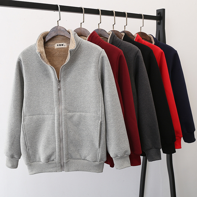 加绒加厚卫衣女2024秋冬新款韩版宽松不带帽拉链开衫短款上衣外套