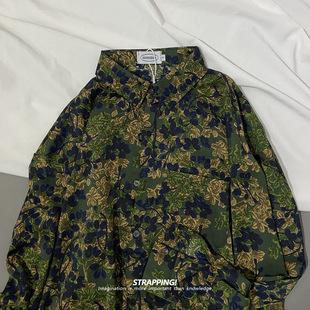 STRAPPING暗夜绿田园碎花长袖花衬衫港风复古日系男女痞帅春秋