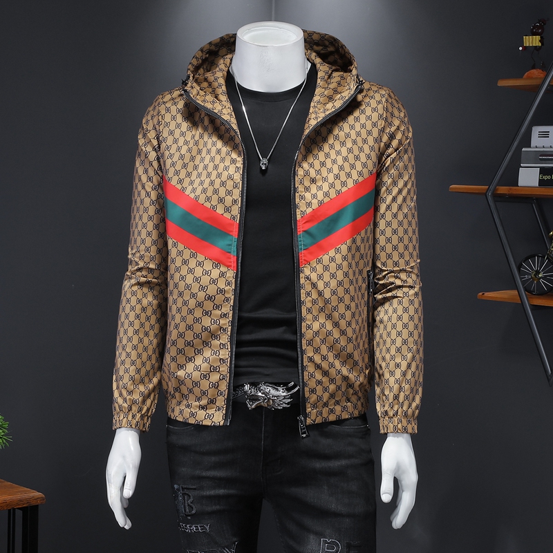 2023年新款男士修身印花连帽夹克钱塘5051JK8818P140，男装夹克，钱塘6025