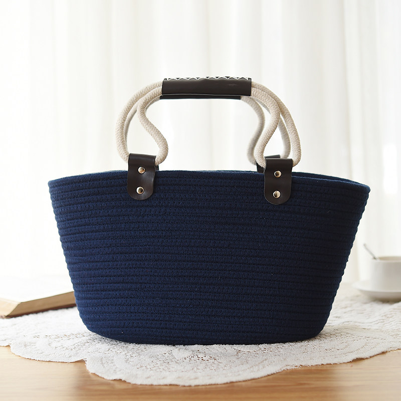 2019新款 棉线编织包家居收纳箱草编包单肩手提包休闲沙滩野餐包|ruв категории Сумки, Г - жа сумки - от Buy2taobao.com для оказания профессиональной услуги покупки агента Taobao