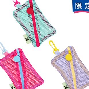 彩色日本现货网纱豆腐包超轻网格杂物收纳小包多用途网格包跨境