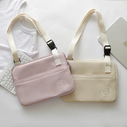 韩国ins刺绣笑脸防震防泼水内胆包ipad电脑保护套 单肩斜挎