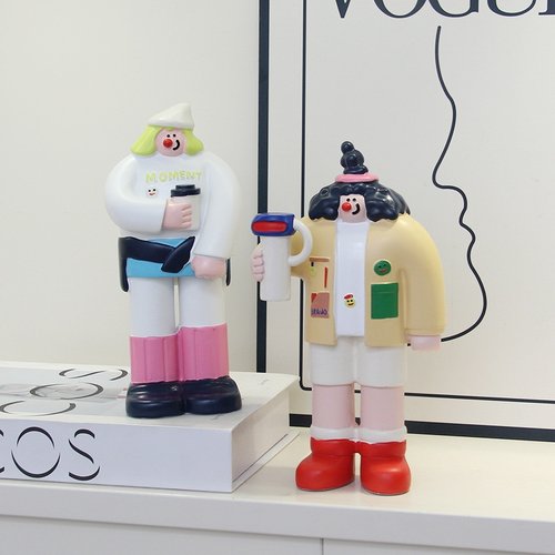 ins面包人摆件蛋糕店烘焙房摆设咖啡馆吧台人物装饰品开业送礼物