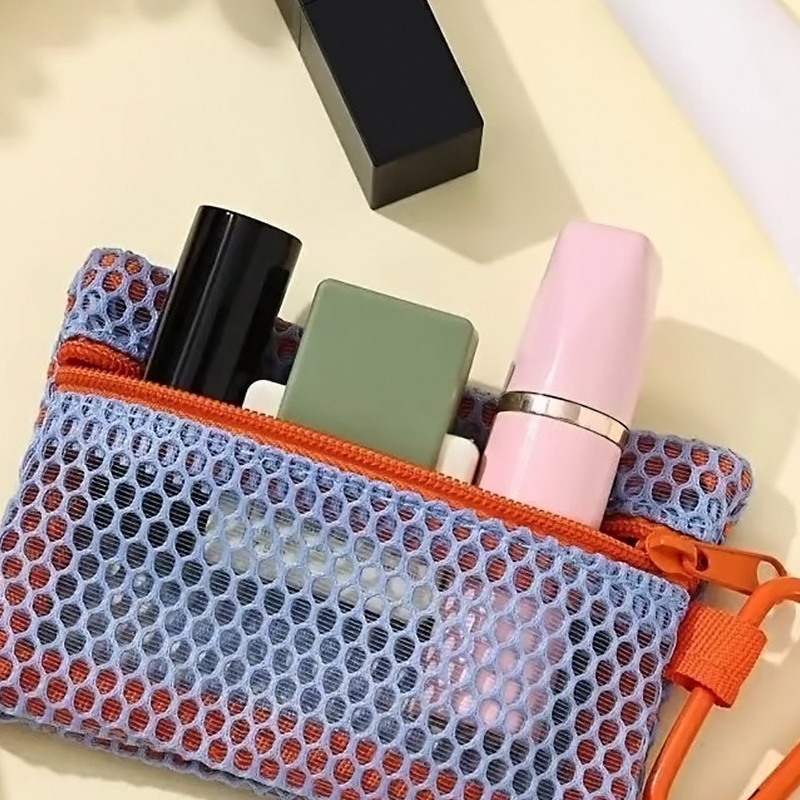 2025新款尼龙化妆包多巴胺网纱豆腐包超轻网格杂物收纳小包