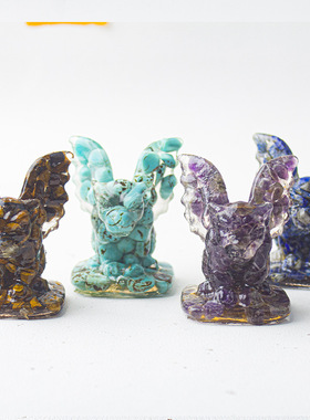 跨境天然水晶碎石滴胶办公室家居