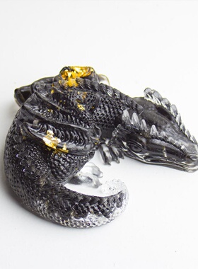 天然水晶碎石卡通龙树脂滴胶公仔