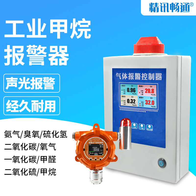 可燃气体报警器工业CO甲烷硫化氢气体浓度泄露检测探头控制器