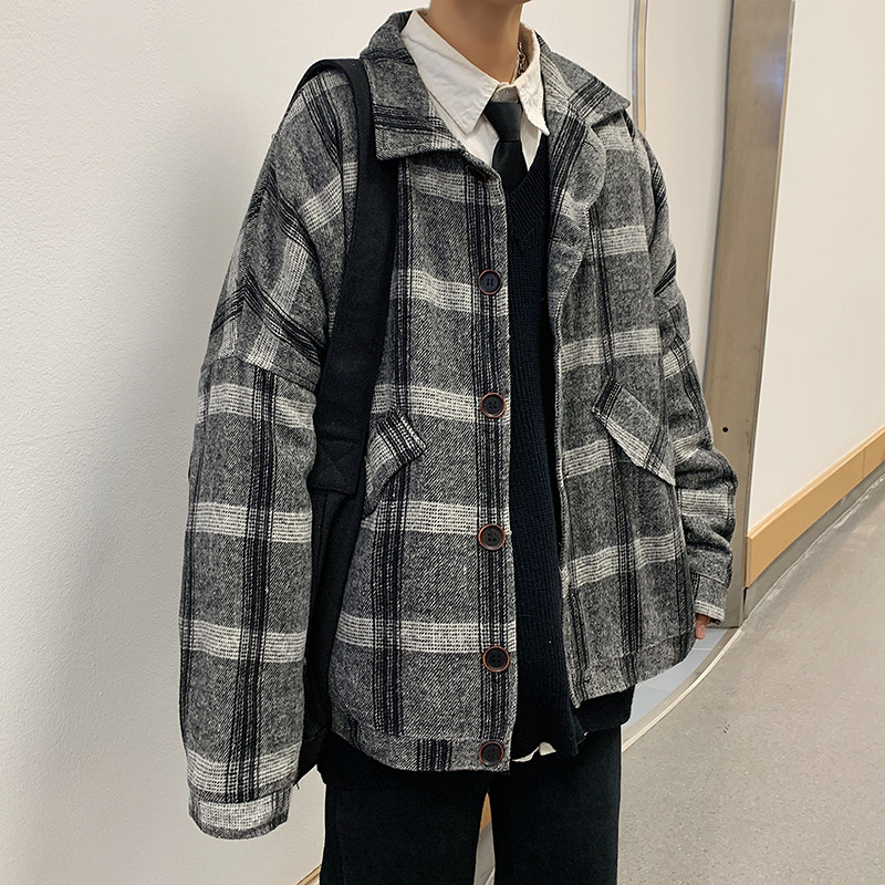 港风宽松棉衣男羊羔毛加厚保暖毛呢大衣潮流情侣短款外套508-P100,男装棉衣,电商A157-1