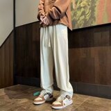 美式裤高街ins潮牌抽绳束脚卫裤男春季宽松直筒休闲长裤k940p35，男装休闲裤，星座204-6