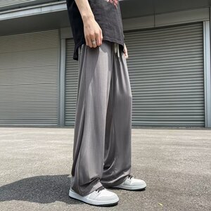 2024夏季韩版冰丝休闲裤男薄款速干潮牌垂感男直筒长裤k315 p35图片