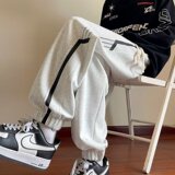 休闲裤男秋冬宽松束脚卫裤潮牌青少年运动裤潮k871p65，男装休闲裤，星座204-6