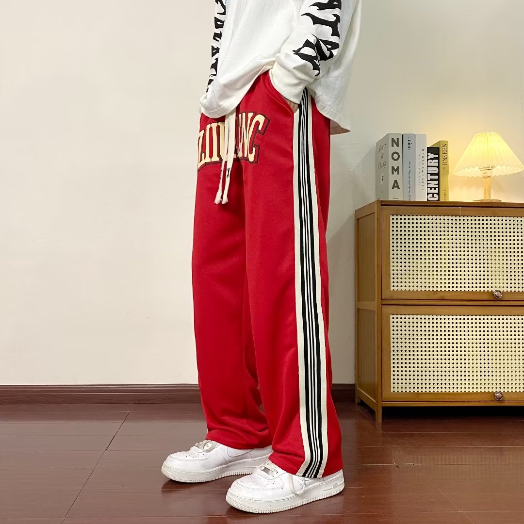 休闲裤男2023秋季免烫织带发泡印花运动裤男宽松卫裤k2955p35,男装休闲裤,星座204-6