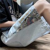 2024夏季男韩版水洗拼接刺绣直筒牛仔短裤dk8810p45，男装牛仔裤，星座204-6