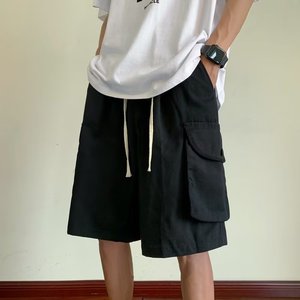 m-5XL复古工装短裤男女夏季潮牌宽松大码阔腿休闲五分裤dk26 p40图片