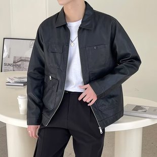 冬季皮衣男韩版潮流休闲百搭皮夹克外套男py25 p65