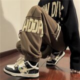 休闲卫裤男2024冬季韩版宽松束脚裤印花运动裤k2091p40，男装休闲裤，星座204-6