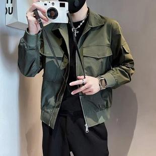网图春季大码工装夹克男韩版潮流休闲百搭宽松外套男jk1651 p55