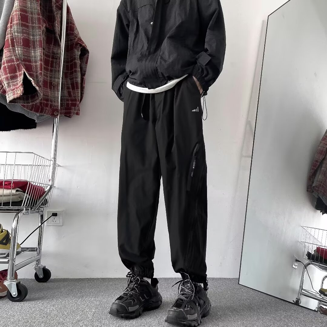 春季美式直筒拉链休闲防水工装冲锋裤男高街运动裤潮k1176p50,男装休闲裤,星座204-6