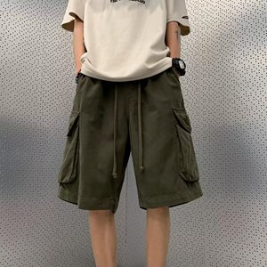 2024夏季系工装短裤男韩版大口袋宽松休闲运动5分裤dk922 p35图片